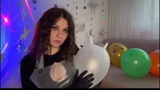 ASMR | Aprons, Plastic Bags, Gloves and Balloons Popping | Spit Painting ❤️