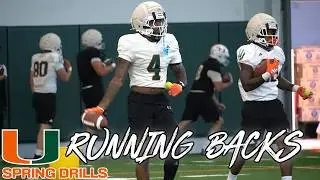 Running Backs in Spring Practice Drills | Mark Fletcher, Jordan Lyle, CWH & Javian Mallory