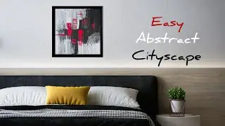 Easy Abstract Acrylic Painting For Beginners | Black White & Red #acrylicpainting