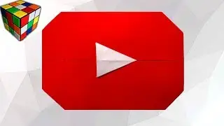 How to make You Tube BUTTON out of paper. DIY Origami You Tube Button