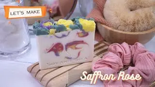 Saffron Rose Soap Bar - See how I get this gorgeous drop swirl!