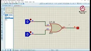 Proteus Simulation Tutorial 7- NOT Gate and NOR Gate Logic Operations Simulation