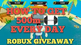 HOW TO DO 500M STRENGHT EVERYDAY/GIVEAWAY - STRONGMAN SIMULATOR - ROBLOX