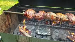 Мясо на вертеле,как обычно!
