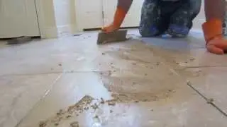 How to grout a tile floor