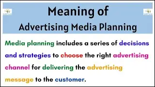 No.53 ~ Meaning of Advertising Media Planning
