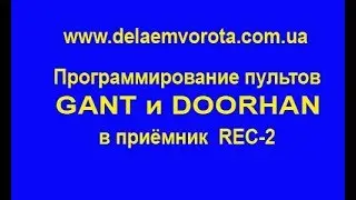 Программирование пультов GANT Т-15 и DOORHAN TRANSMITTER-4 в приемник REC-2