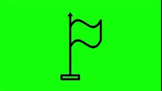 Animated Flag Icon on Green Screen With Pop-up Sound