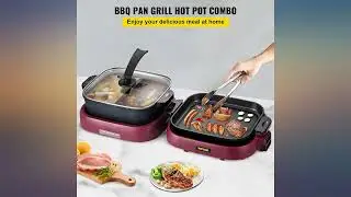 VEVOR 2 in 1 BBQ Grill and Hot Pot with Divider, Aluminum Alloy Electric BBQ Stove review
