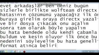 Directx 8.1 hatası kesin çözüm