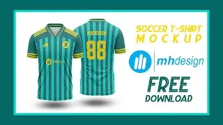 Mockup Soccer Jersey T-Shirt (smart object) | Free Download Photoshop