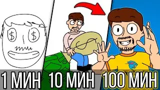 Я сделал анимацию Мистера Биста за 1 мин, 10 мин, и 100 мин!