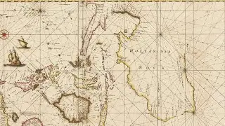 Spectacular 18th Century Dutch Sea Chart showing Australia sideways!