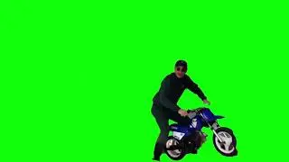 Mister V en moto - FOND VERT