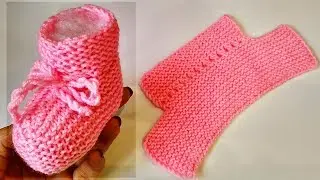 Knitted booties. Simple booties on two needles.