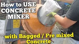 How to Use concrete Mixer - Pre-mixed Bags.