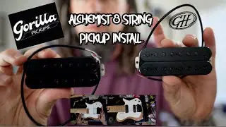 Gorilla Pickups Alchemist 8 string pickup install with a  push-pull volume knob on a Kiesel ZX8