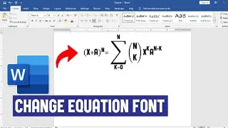 How to Change Equation Font in Word Document | Equation Formatting in MS Word