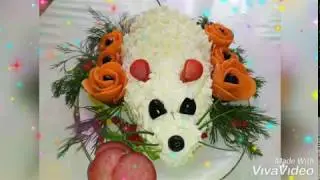 Салат в виде Белоснежной Крыски! Символ 2020 года! / Salad in the form of a Snow White Rat!