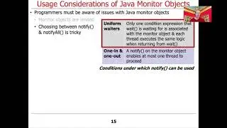 Java Monitor Object Usage Considerations