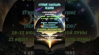 Лунный календарь ИЮЛЬ 2024✨ВЕДЬМИН календарь с 06.07.24 до 04.08.24 #новолуние #магическийкалендарь