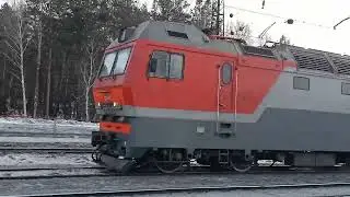 Электровоз 2ЭС6-1104 с приветствием!; о.п Барышево
