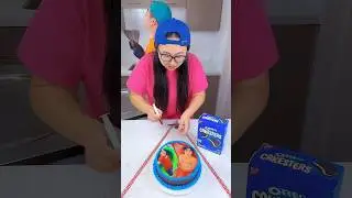 Chocolate vs chocolate cake ice cream challenge!🍨 #funny #shorts by Ethan Funny Family
