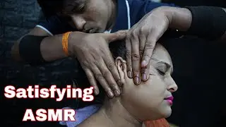 Satisfying Female Ear Massage And Head Massage With Neck Cracking | Tip Top Pin Pen ASMR Massage