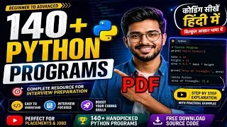 140+ Python Programs for Beginners | Full Course | Interview Preparation 🚀