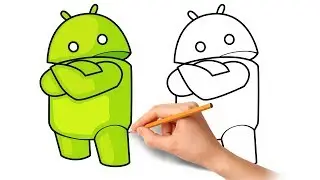 How to draw a Cartoon Android Logo