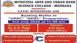Busting Myths in UPSC, GPSC Preparation : Live Webinar 3rd July 2020