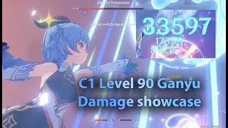 [Genshin Impact] AR 53 | Level 90 Ganyu damage compilation with Amos + Dvalin one cycle