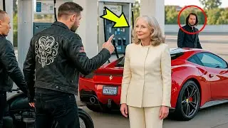 Bikers are hitting on a woman at a gas station, unaware of who her son is!