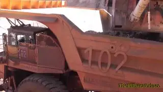 SHOVEL'S VIEW WHILE LOADING THE KOMATSU 830E DUMP TRUCK