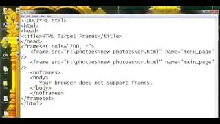 html frame's name and target attributes part 79