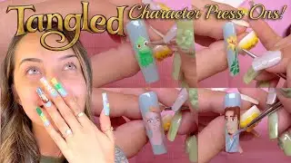 Hand Painting TANGLED Character Press On Nails Using NAILZBYDEV Gel Products | Sweet Pastel Liners