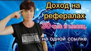 Доход на рефералах. 30 тыс руб в месяц на одной ссылке