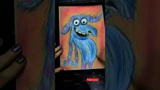 Туториал  Рисунок Мультфильм корпорация монстров Tutorial Drawing  .Урок рисования сухая пастель