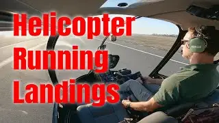 Helicopter training running landings at Long Beach Airport in an Robinson R44