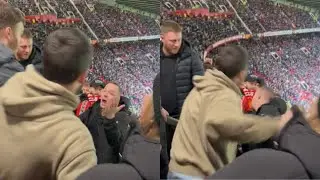 UNSEEN FOOTAGE! Man United fans BRUTALLY kicking out Rangers intruder
