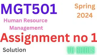MGT501 Assignment 1 Solution 2024/ MGT501 Assignment Solution spring2024 #vu#spring2024