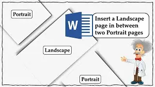 How to put Landscape page in between Portrait pages | Portrait and Landscape page layout | MS Word