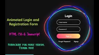 Animated Login Form using HTML and CSS | Login Page using HTML CSS