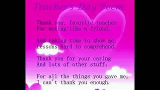 // Teacher's day poem //