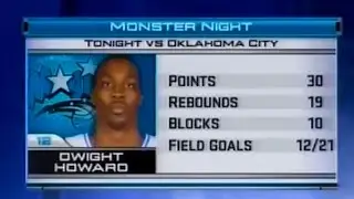 Dwight Howard records 1st & only career NBA Triple-Double | November 12, 2008 | Magic @ Thunder