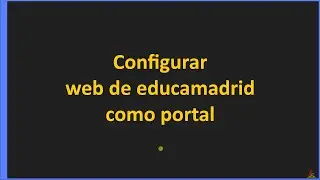 Configurar una página Web en EducaMadrid