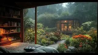 Rainy Cabin Garden Ambience | Relaxing Sounds for Sleep, Focus & Peaceful Moments