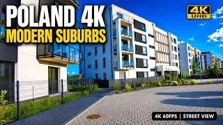 Relaxing 4K Poland Walking Tour | Modern Suburbs & Quiet Neighborhoods [60fps ASMR]