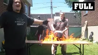 Flaming Table Match - The Bruiser & Agent Exile VS Innovator - CHW Backyard Wrestling