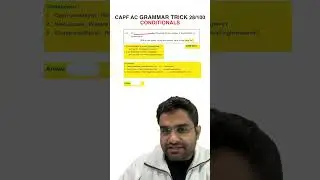 CAPF AC GRAMMAR TRICK 28/100  